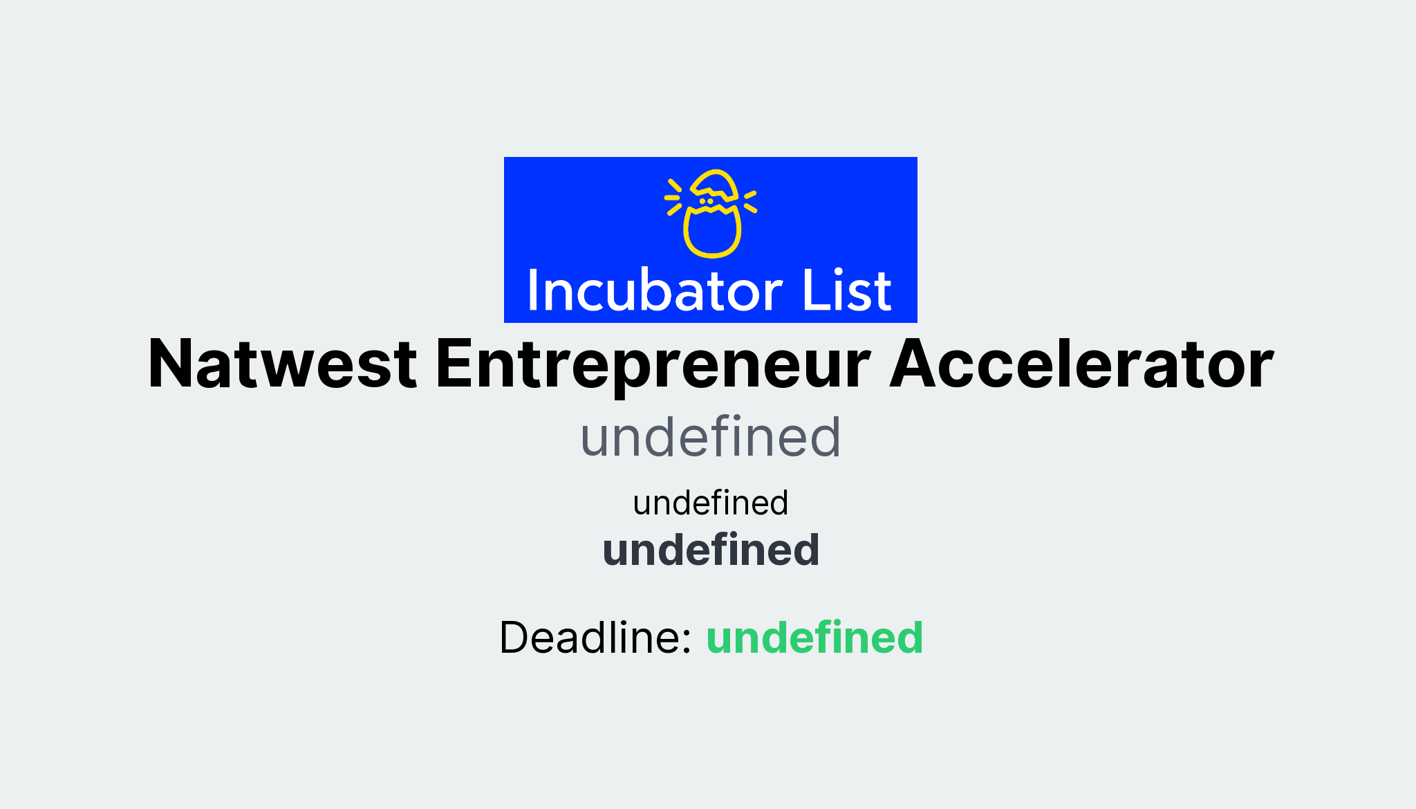 Natwest Entrepreneur Accelerator Key Information